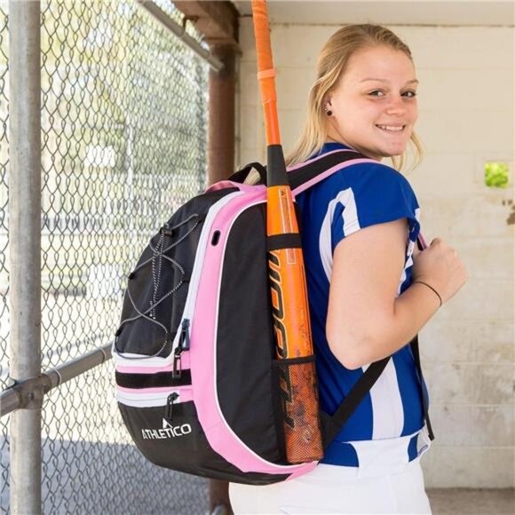 Softball Bat Bag - Backpack for Softball, Baseball, & T-Ball Equipment & Gear - Picture 5 of 7